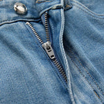 Organza Patchwork Floral-Embroidered Bootcut Jeans