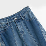 Floral Embroidered Cut-Out Baggy Jeans