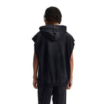 Distressed Sleeveless Crop Hoodie Top