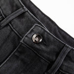 Rhinestone & Rope Embroidery Straight Leg Jeans