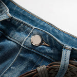 Pearl-Frog Embroidered Wide-Leg Jeans