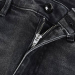 Sequined & Beaded Floral Embroidery Tapered Ankle Jeans