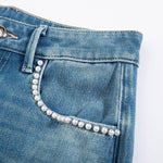Phoenix-Embroidered Sequin Tapered Ankle Jeans