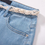 Raw Hem Ethnic Motif Embroidery Flared Jeans