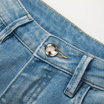 Wide-Leg Rose-Embroidered Cut-Outs Jeans