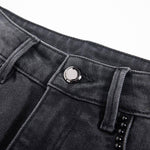 Pearl-Embellished Floral-Embroidered Whisker Jeans