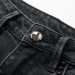 Pearl-Embellished Floral Embroidered Cut-Out Jeans