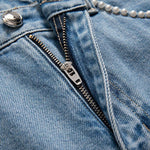 Floral Embroidered Pearl-Beaded Cut-Out Jeans