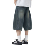 Barrel Fit Bermuda Washed Denim Shorts