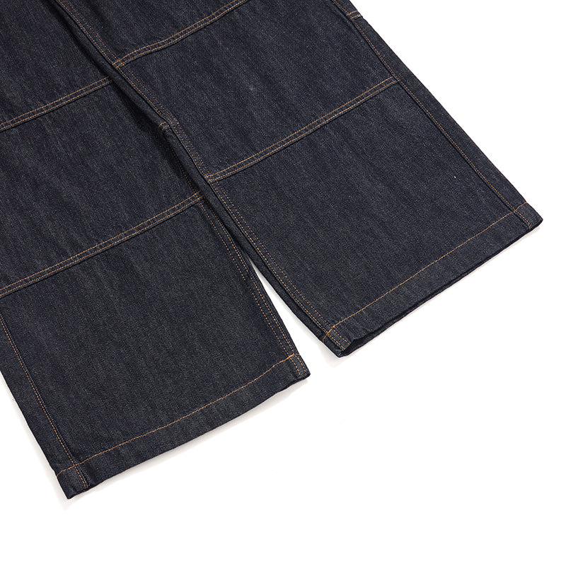Loose Fit Denim Cargo Trousers