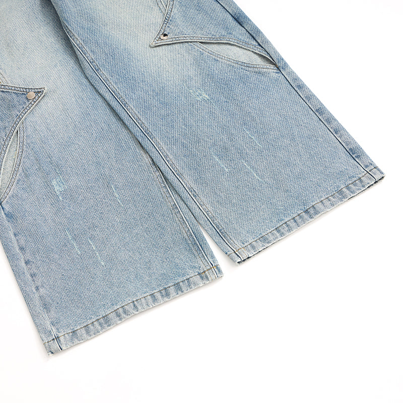 Y2K Hollow Out Patchwork Ripped Jeans