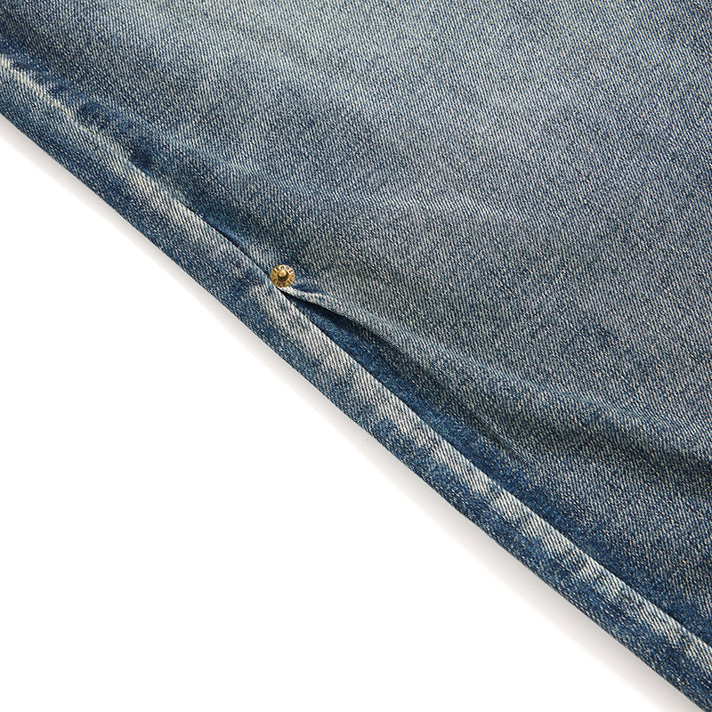 Men's Wide-Leg Pleated Jeans