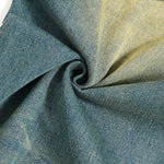 Vintage Washed Pleated Knee Jeans