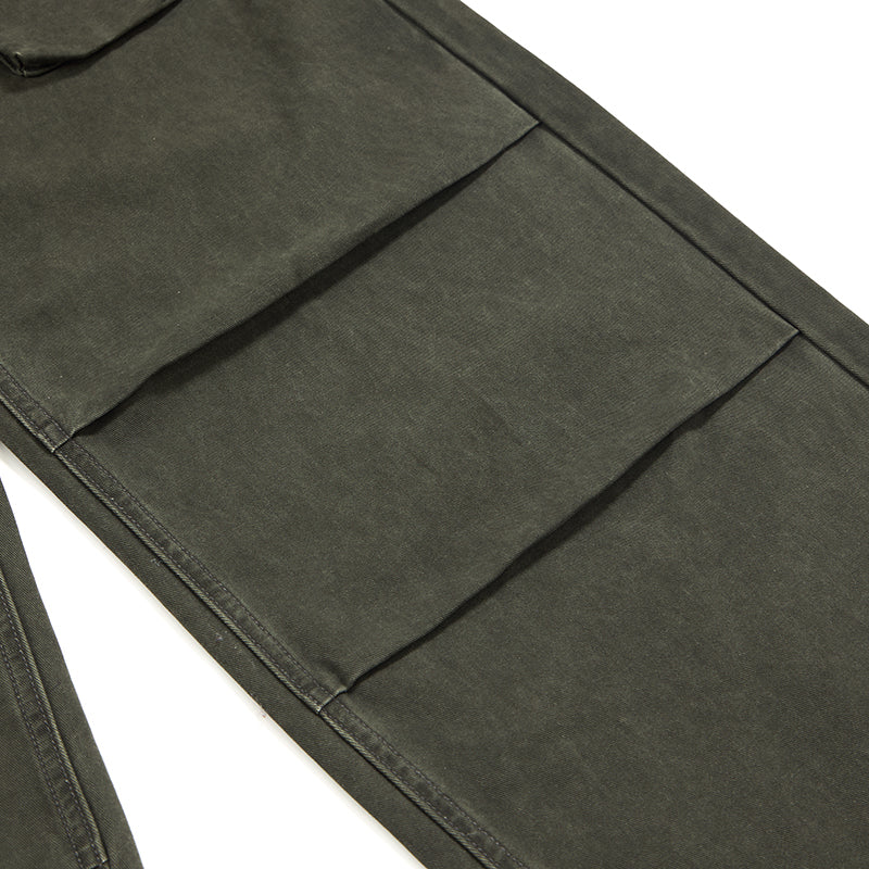 Loose Fit Pleated Knee Cargo Trousers