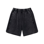 Washed Raw Edge Baggy Shorts