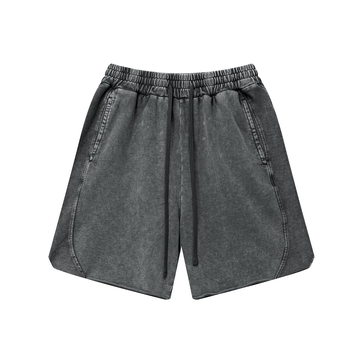 Washed Raw Edge Baggy Shorts
