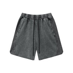 Washed Raw Edge Baggy Shorts