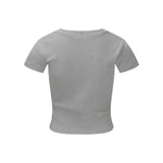 Washed Crew Neck Ribbed Crop Tee 275gsm