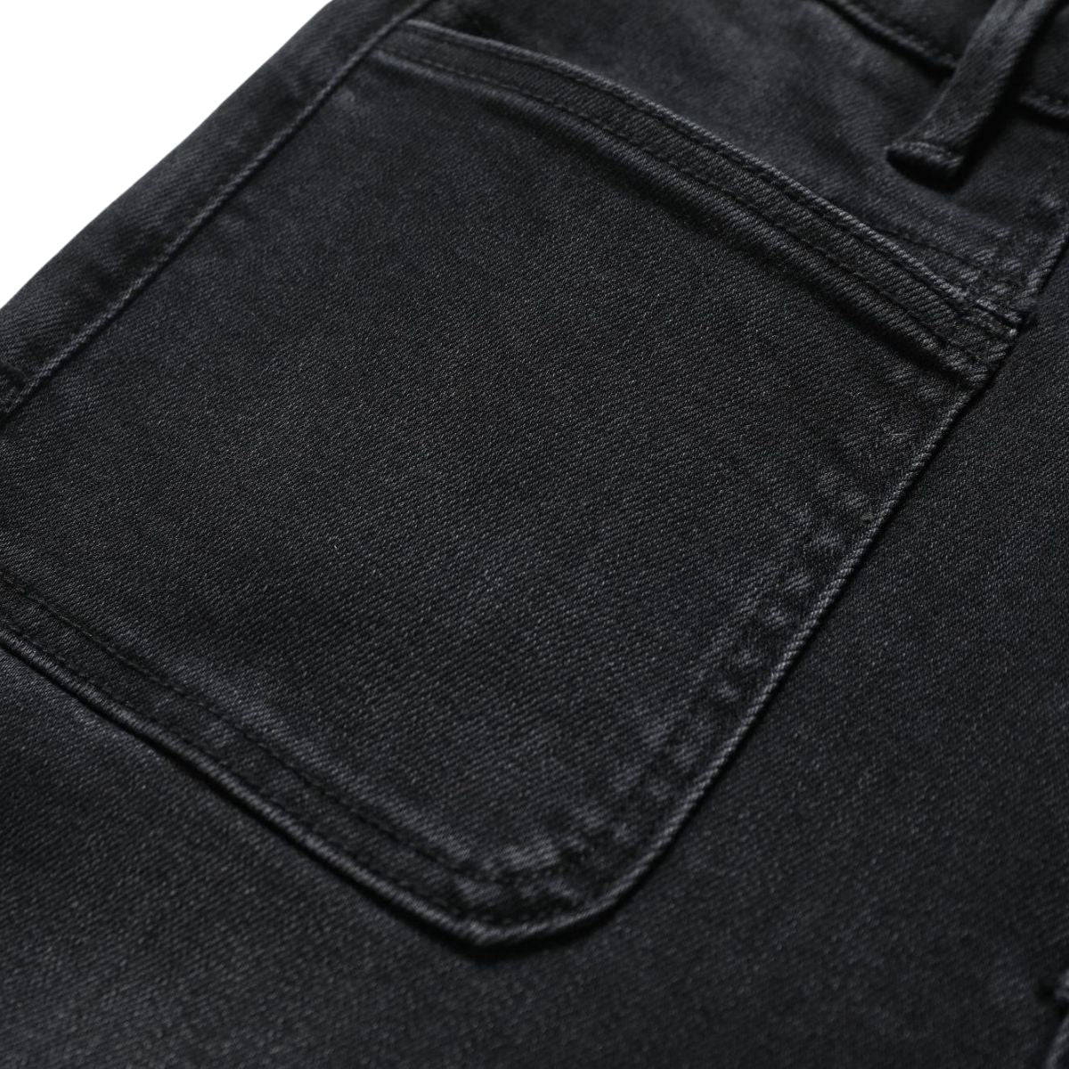 Pearl-Embellished Embroidered Patchwork Cut-Out Jeans