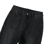 Pearl-Embellished Embroidered Patchwork Cut-Out Jeans