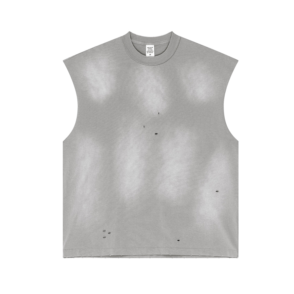 Raw Edge Distressed Muscle Tank 285gsm