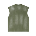 Raw Edge Distressed Muscle Tank 285gsm
