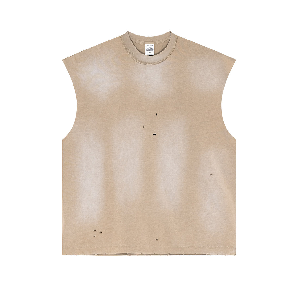 Raw Edge Distressed Muscle Tank 285gsm
