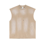Raw Edge Distressed Muscle Tank 285gsm