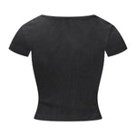 Short-Sleeve Ribbed Henley Top 275gsm