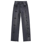 Pearl-Frog Embroidered Wide-Leg Jeans