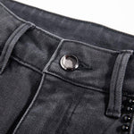 Pearl-Frog Embroidered Wide-Leg Jeans