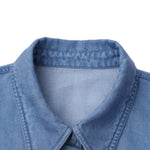 Short-Sleeve Denim Midi Shirtdress