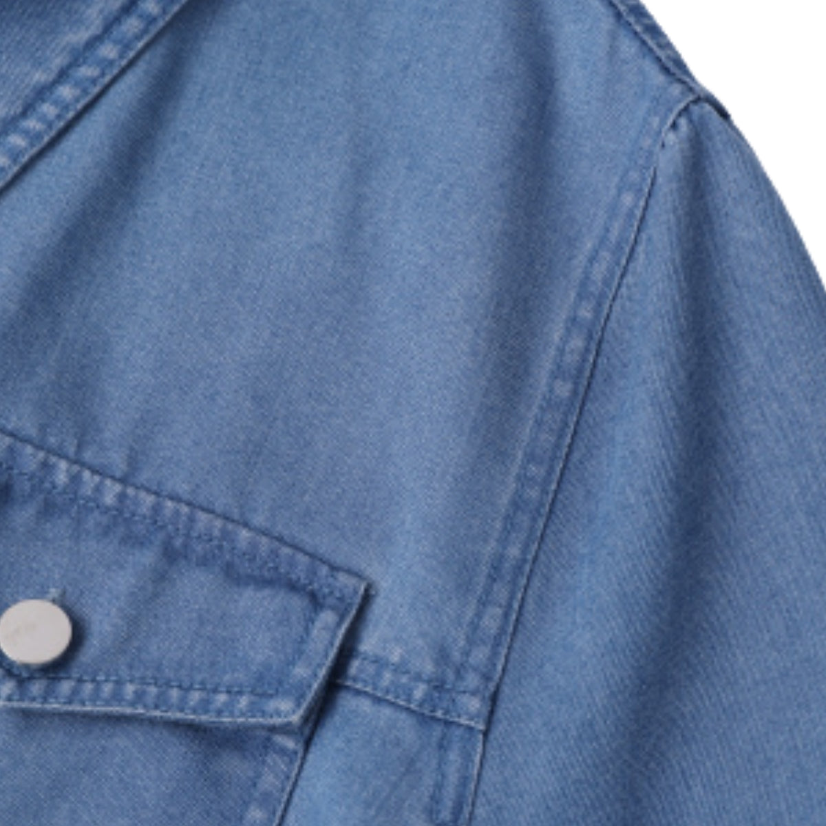 Short-Sleeve Denim Midi Shirtdress