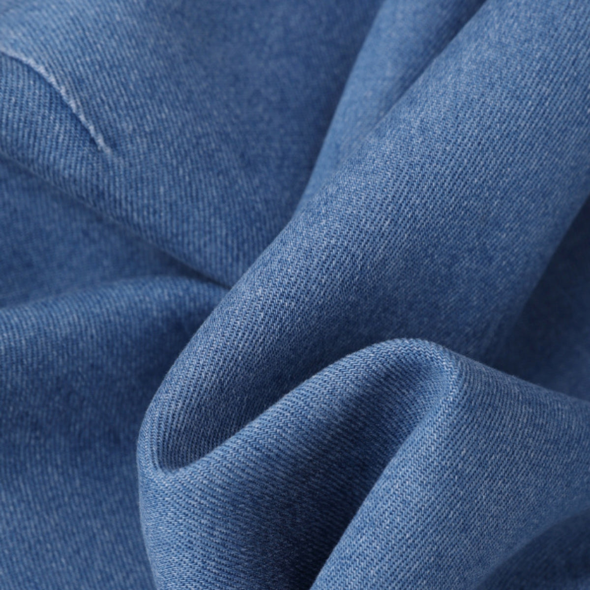 Short-Sleeve Denim Midi Shirtdress