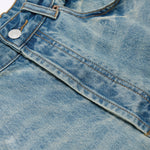 Paint-Splatter Bermuda Denim Shorts