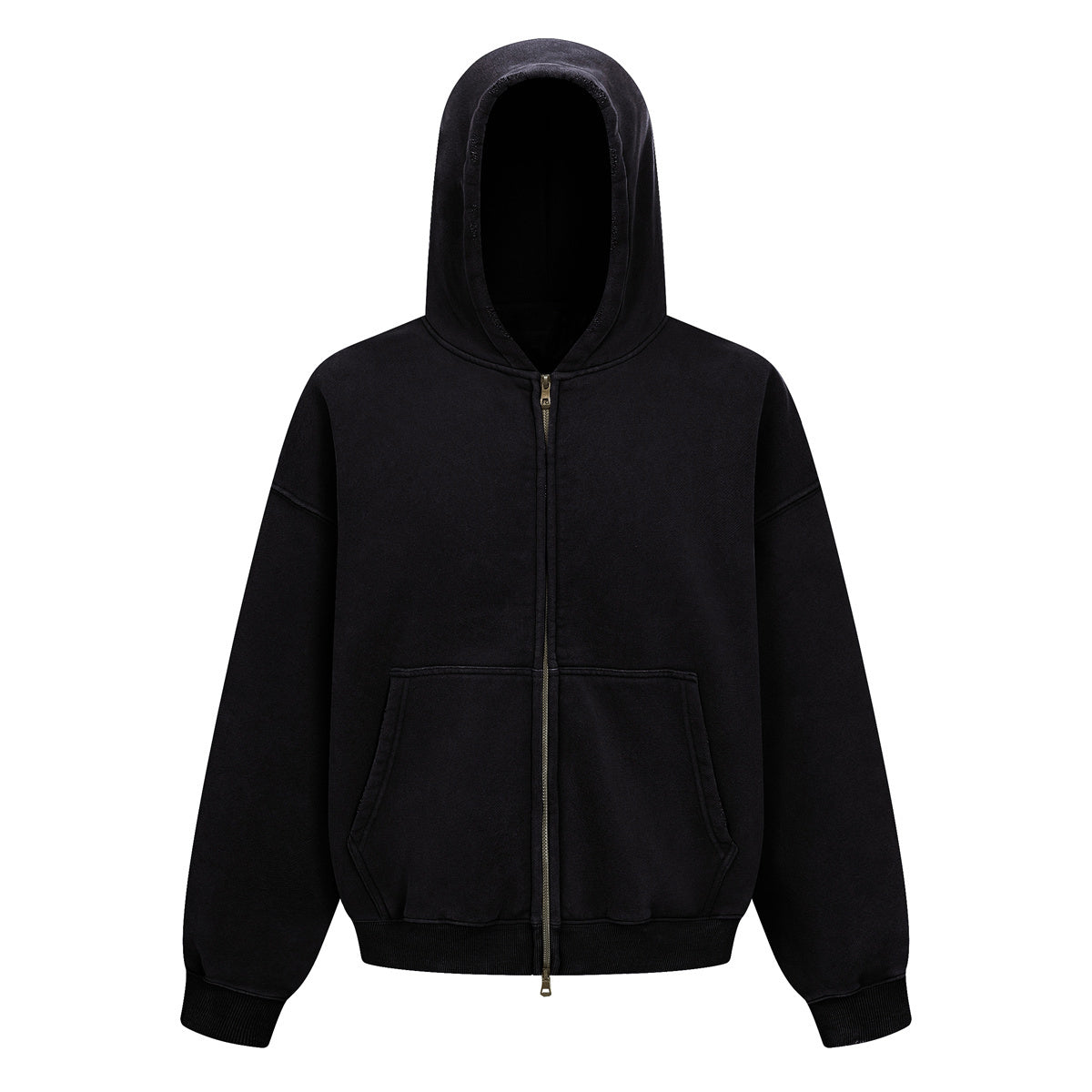 Vintage Oversized Full Zip Kangaroo Pocket Hoodie