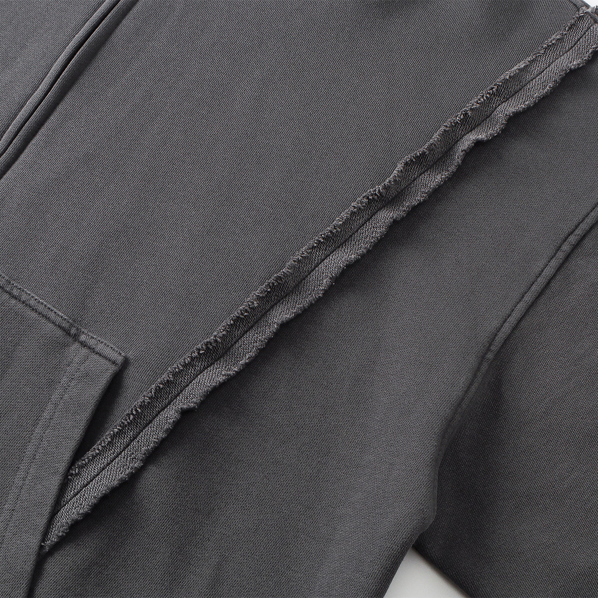 Distressed Vintage Wash Zip Up Hoodie