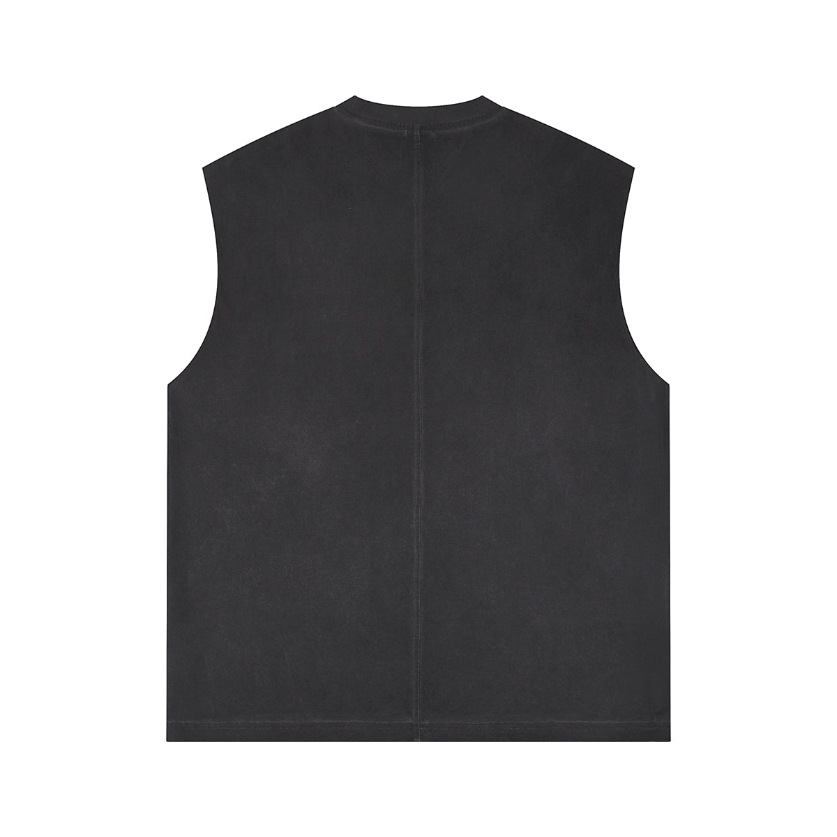 Back Seam Raw Edge Sleeveless Tee 250gsm