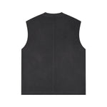 Back Seam Raw Edge Sleeveless Tee 250gsm