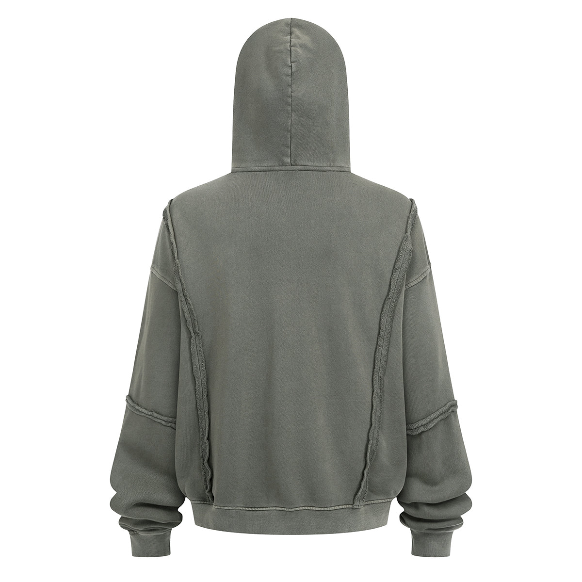 Distressed Vintage Wash Zip Up Hoodie