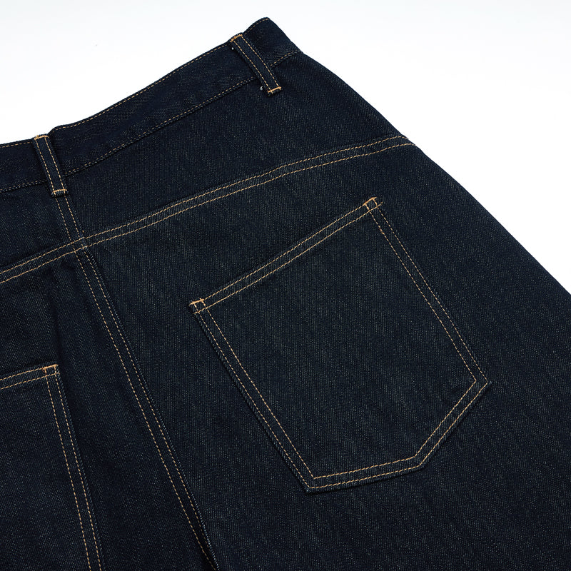 Barrel-Leg Selvedge Denim Cropped Pants