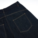 Barrel-Leg Selvedge Denim Cropped Pants