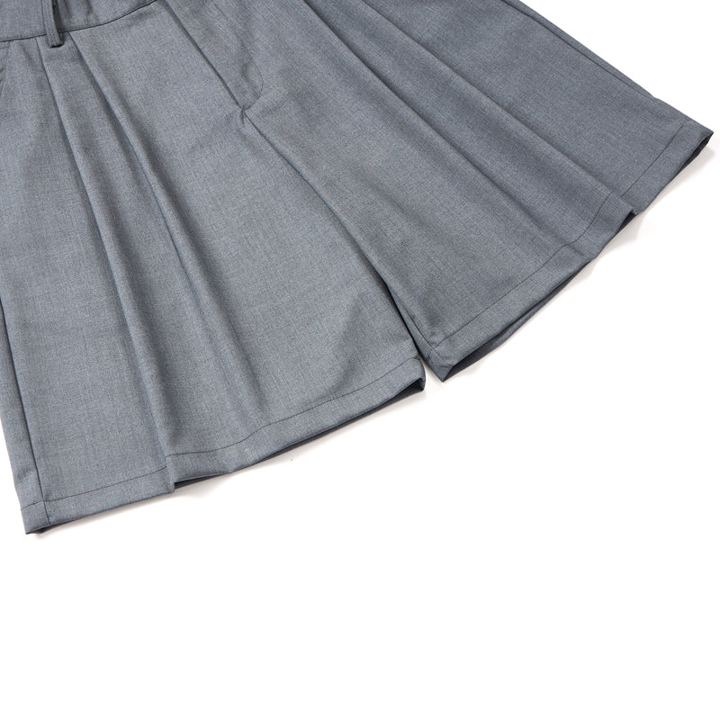 Double Pleat Relaxed Fit Bermuda Shorts
