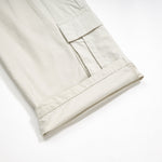 Beige Oversized Cargo Cropped Pants