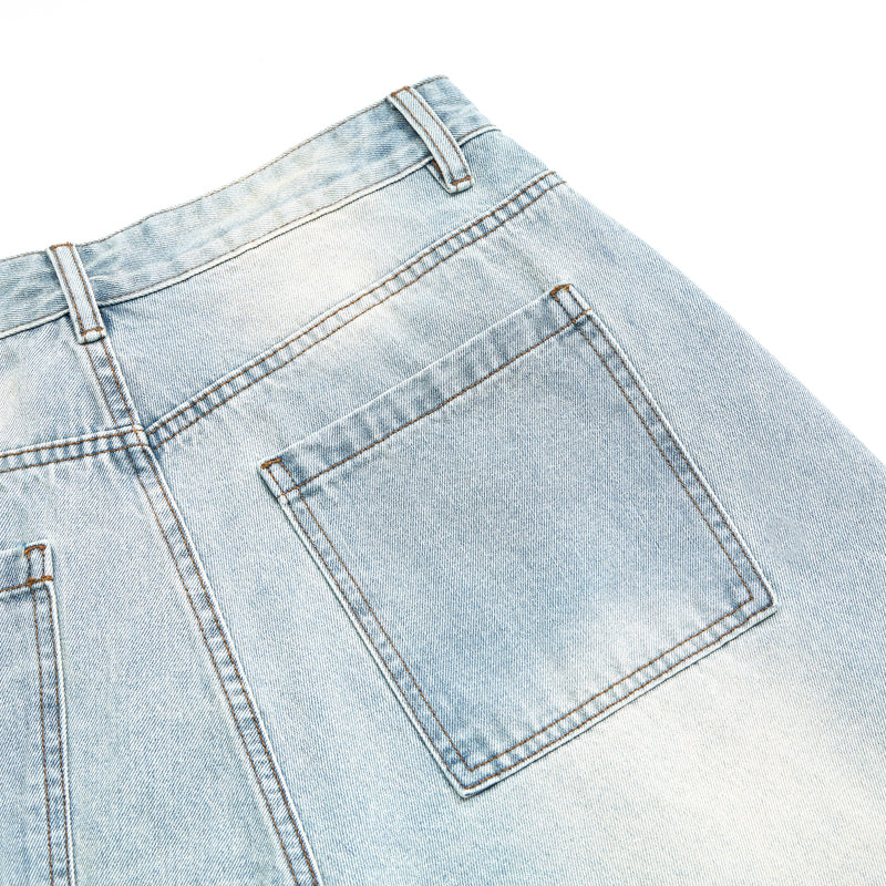 Baggy Cargo Denim Cropped Pants