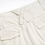 Beige Oversized Cargo Cropped Pants