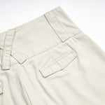 Beige Oversized Cargo Cropped Pants