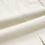 Beige Oversized Cargo Cropped Pants