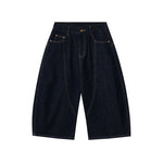 Barrel-Leg Selvedge Denim Cropped Pants