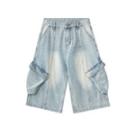 Baggy Cargo Denim Cropped Pants